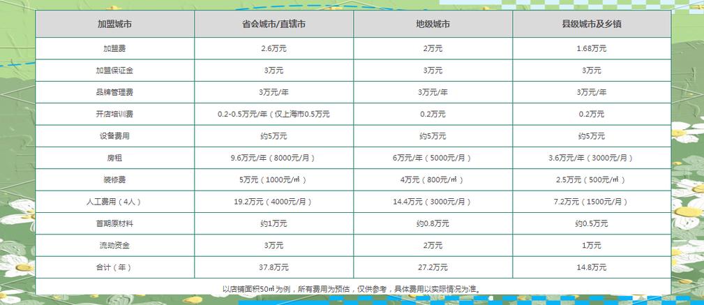 一点点奶茶加盟店需要多少钱